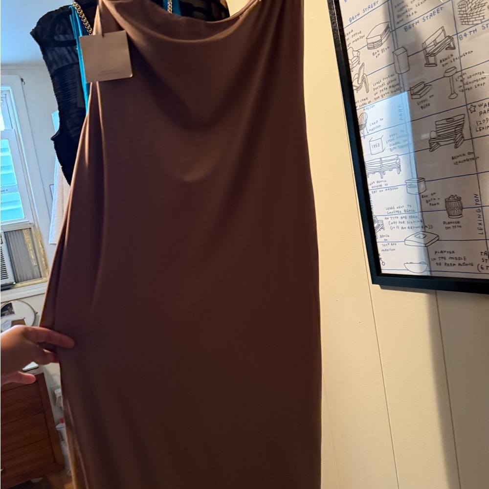Superdown One Shoulder Brown Dress